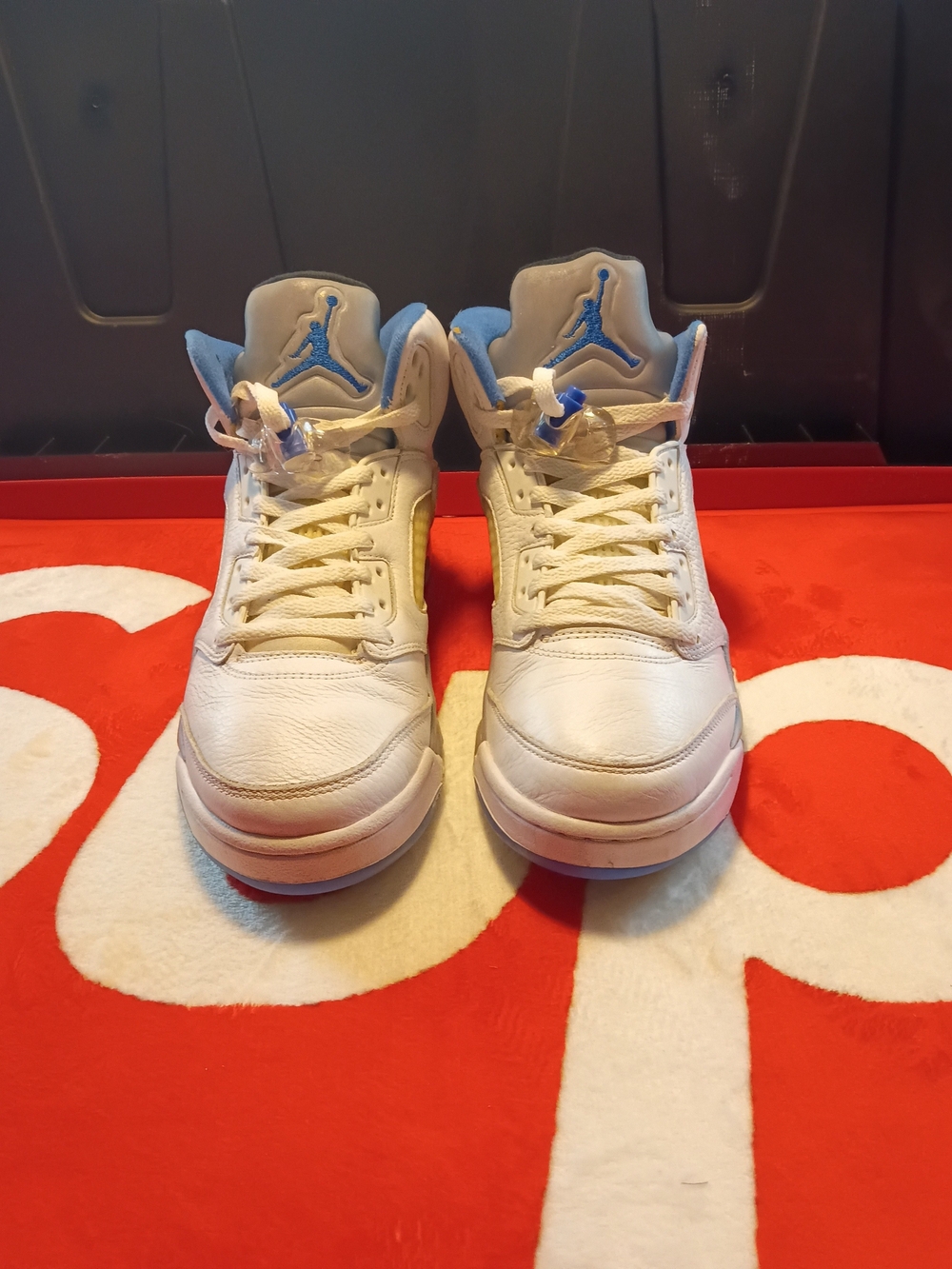 Air Jordan 5 Retro White University Blue Sneakers